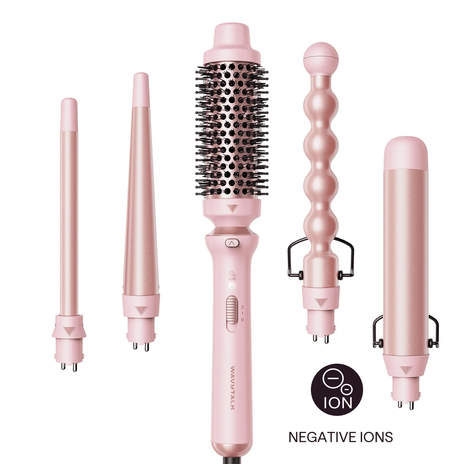 Wavytalk 5 in 1 Curling Iron Set, Ceramic Curling Wand from 0.5 to 1.25 inch and a Thermal Brush,... | Walmart (US)