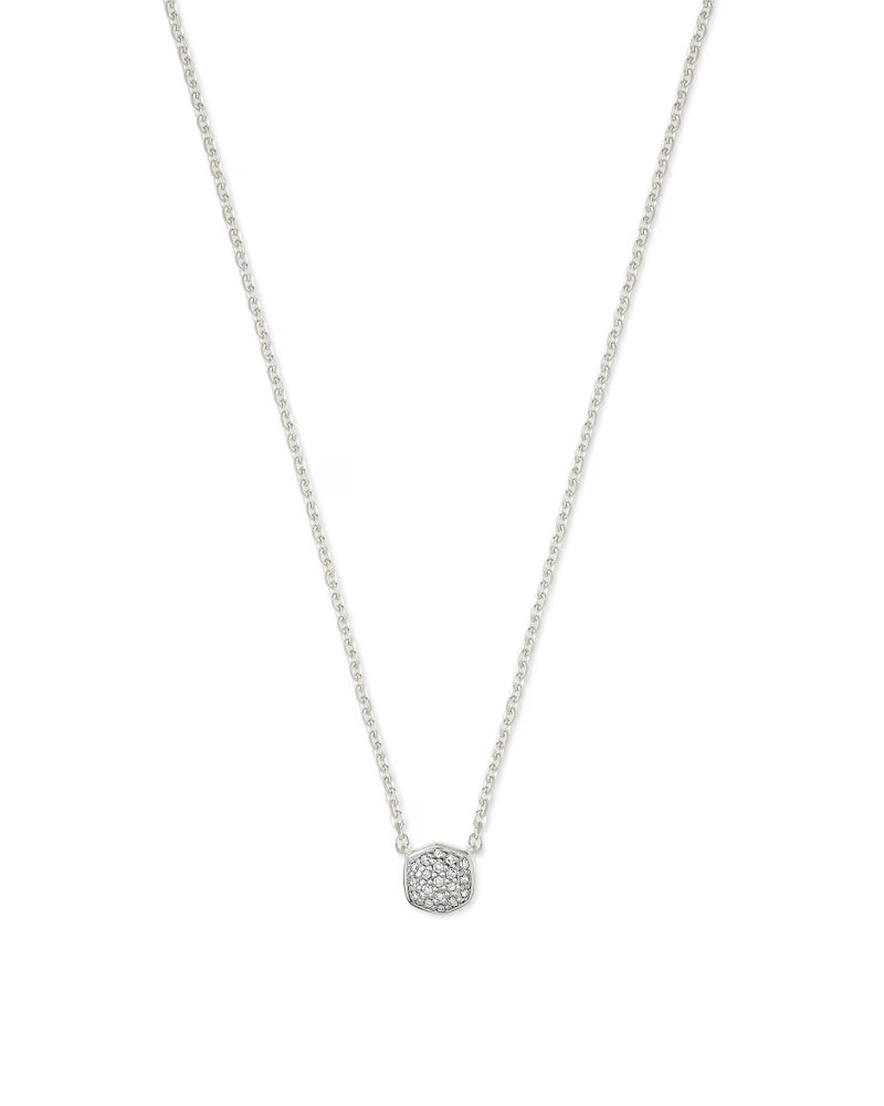 Davie Sterling Silver Pave Pendant Necklace in White Diamond | Kendra Scott