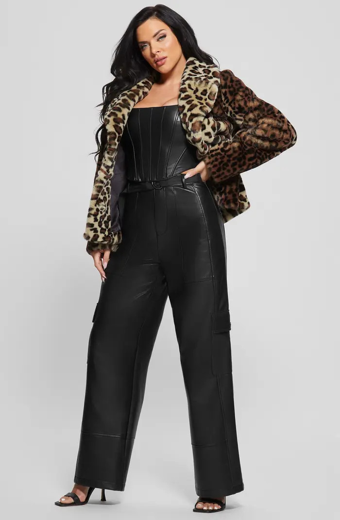 GUESS Denise Leopard Print Faux Fur Coat | Nordstrom | Nordstrom