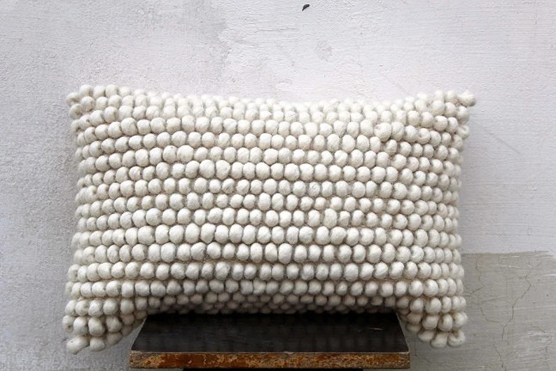 Indian Handwoven 12 X 20 Wool Rustic Rug Cushion Cover Living room Cushion Couch Sofa Pillow Cove... | Etsy (US)