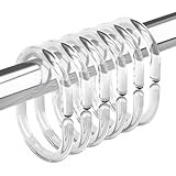 Qulable 24 pcs Shower Curtain Rings Plastic Shower Curtain Hooks C-Shaped Rings Hook Hanger Bath ... | Amazon (US)