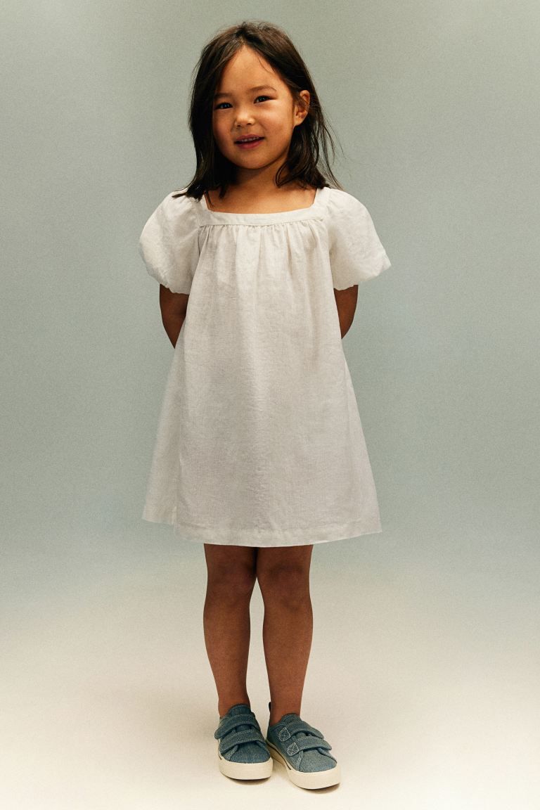 Balloon-sleeved Linen Dress | H&M (US + CA)