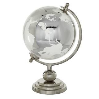 13 in. Silver Glass Traditional Decorative Globe | The Home Depot