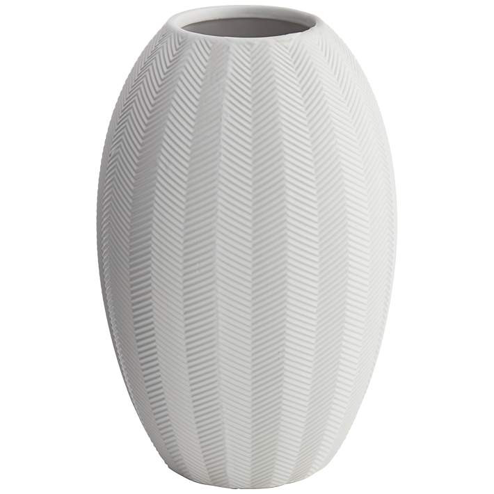 Zig Zag 10 3/4" High Matte White Porcelain Decorative Vase | Lamps Plus