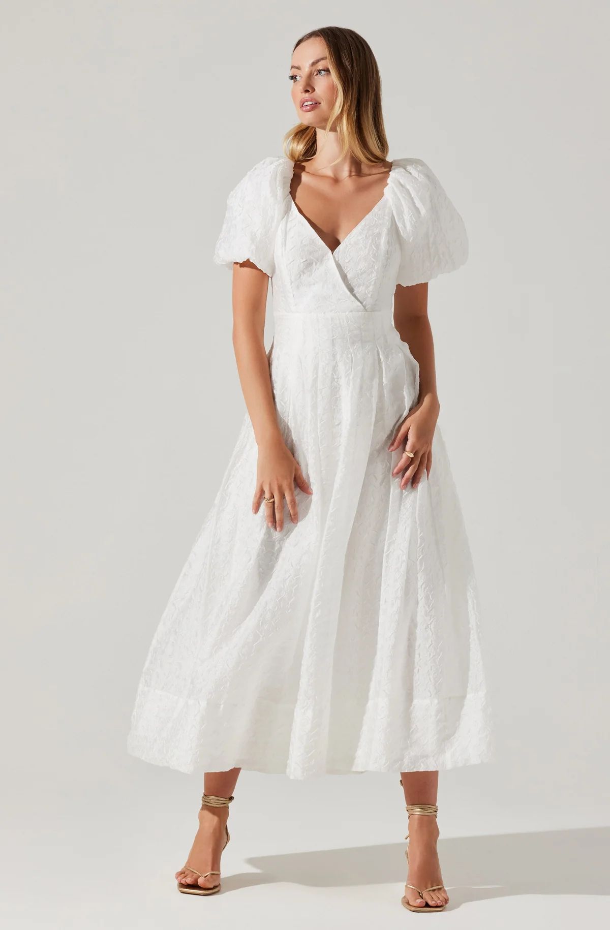 Linette Tonal Jacquard Midi Dress | ASTR The Label (US)