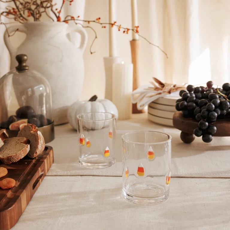 Thyme & Table 12 fl oz Halloween Candy Corn Charm Drinking Glasses, Set of 2 | Walmart (US)