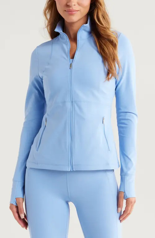 Zella Studio Luxe Performance Jacket in Blue Azurine at Nordstrom, Size Small | Nordstrom