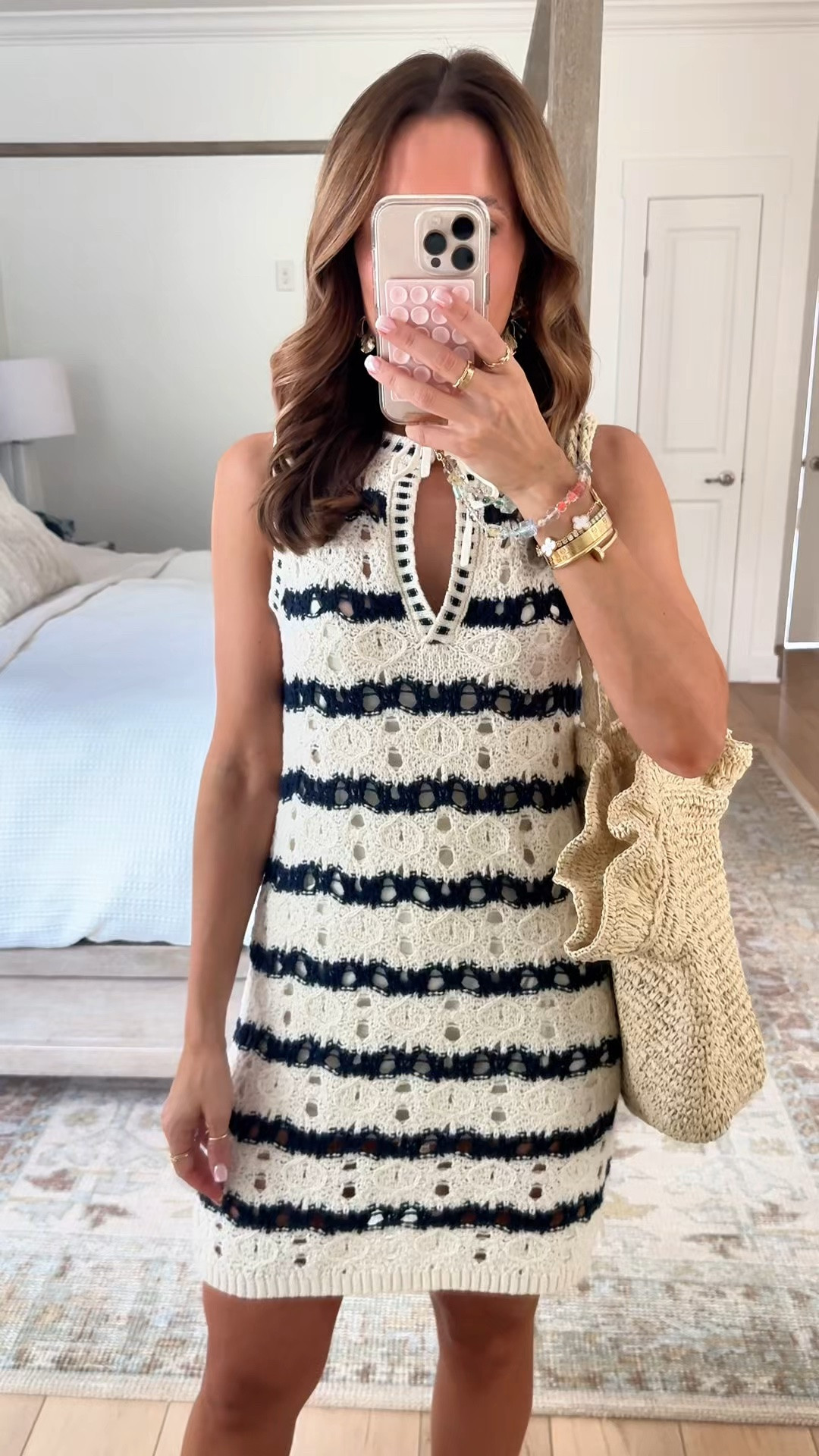 New knit dress from Target in XS. Crochet dress with detachable liner - can be worn as an outfit or as a coverup. Wearing XS. Platform sandals are TTS. Resort wear. Resort outfit. Vacation outfit. Memorial Day outfit. 4th of July outfit.

#LTKootd #LTKSwim #LTKTravel