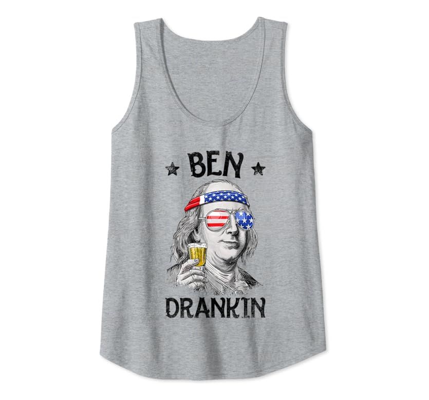 Ben Drankin 4th of July Funny Benjamin Franklin Men Women Tank Top | Amazon (US)