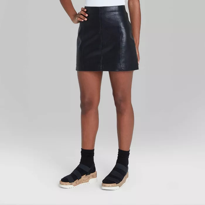 Women's Faux Leather Mini Skirt - Wild Fable™ Black | Target