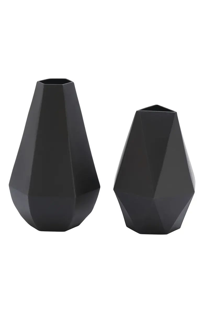 WILLOW ROW Black Metal Contemporary Vase - Set of 2 | Nordstromrack | Nordstrom Rack