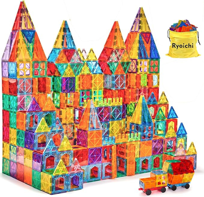 Ryoichi 138PCS Magnetic Building Tiles Set with 2 Cars, STEM Educational Construction Blocks & Mo... | Amazon (US)