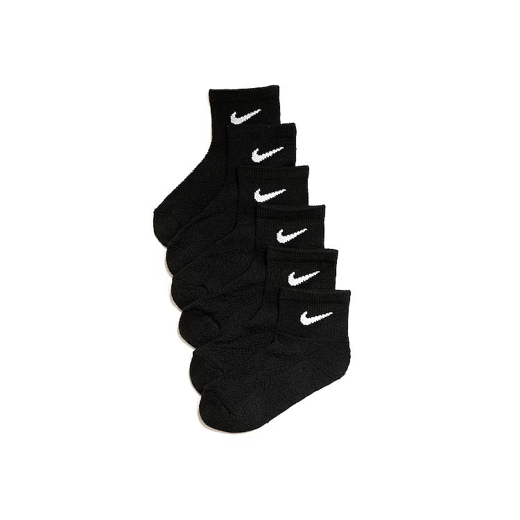 Nike Cushioned Kids' Ankle Socks 6 Pack | Boy's | Black | Size XS | Socks | Ankle | Athletic | DSW