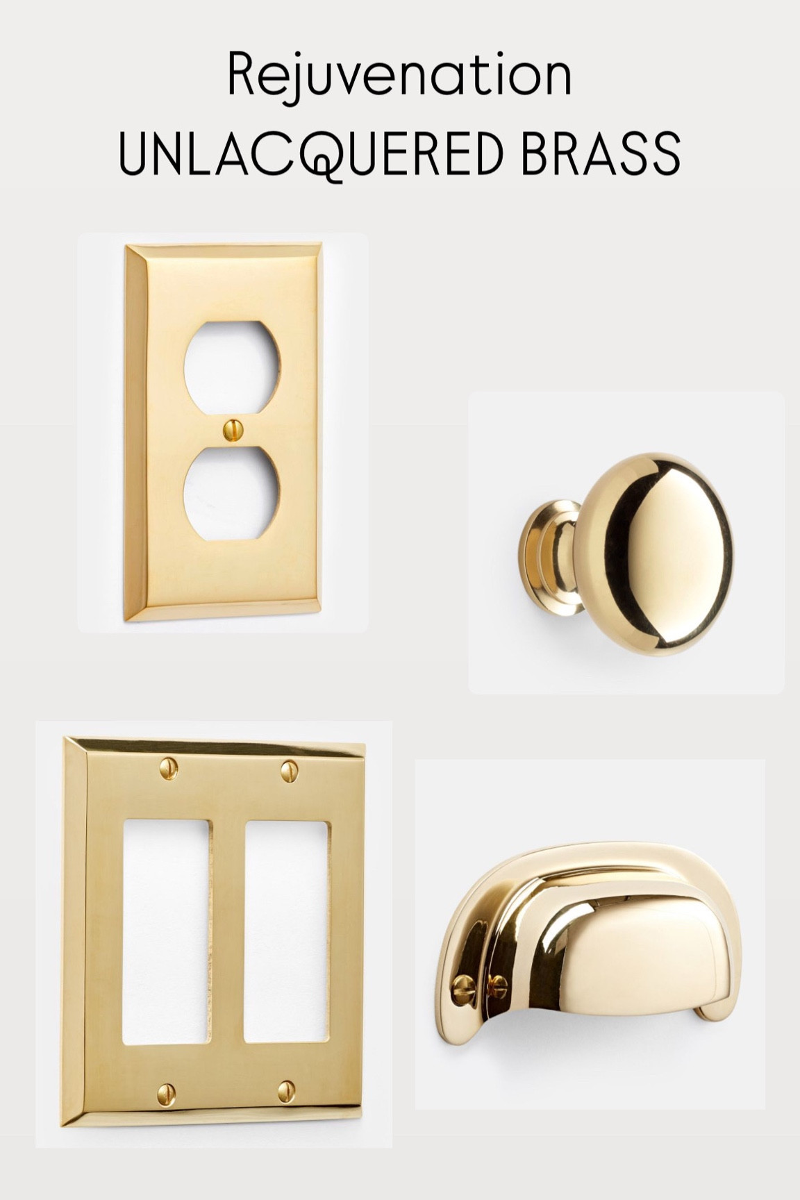 Rejuvenation UNLACQUERED BRASS kitchen and scullery 