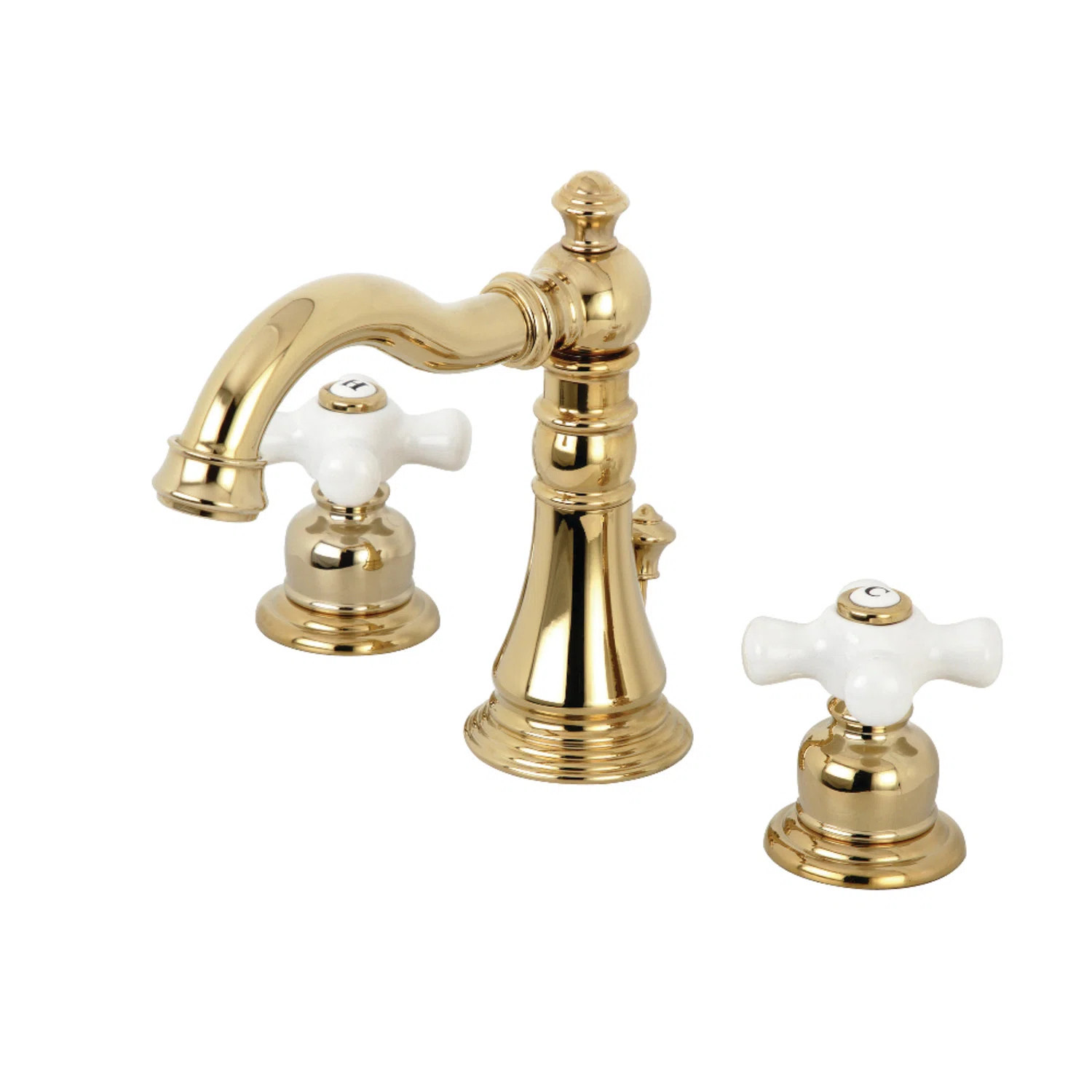 Kingston Brass American Classic Two-Handle 3-Hole Deck Mount Widespread Bathroom Faucet with Pop-... | Wayfair North America