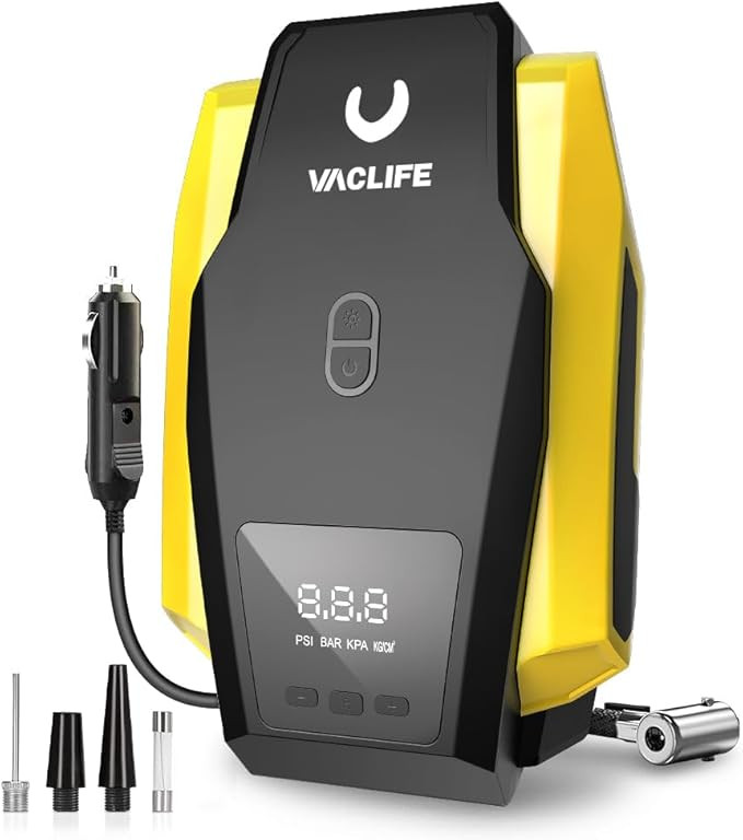 VacLife Portable Air Compressor - Air Pump for Car Tires (up to 50 PSI), 12V DC Tire Pump for Bik... | Amazon (US)