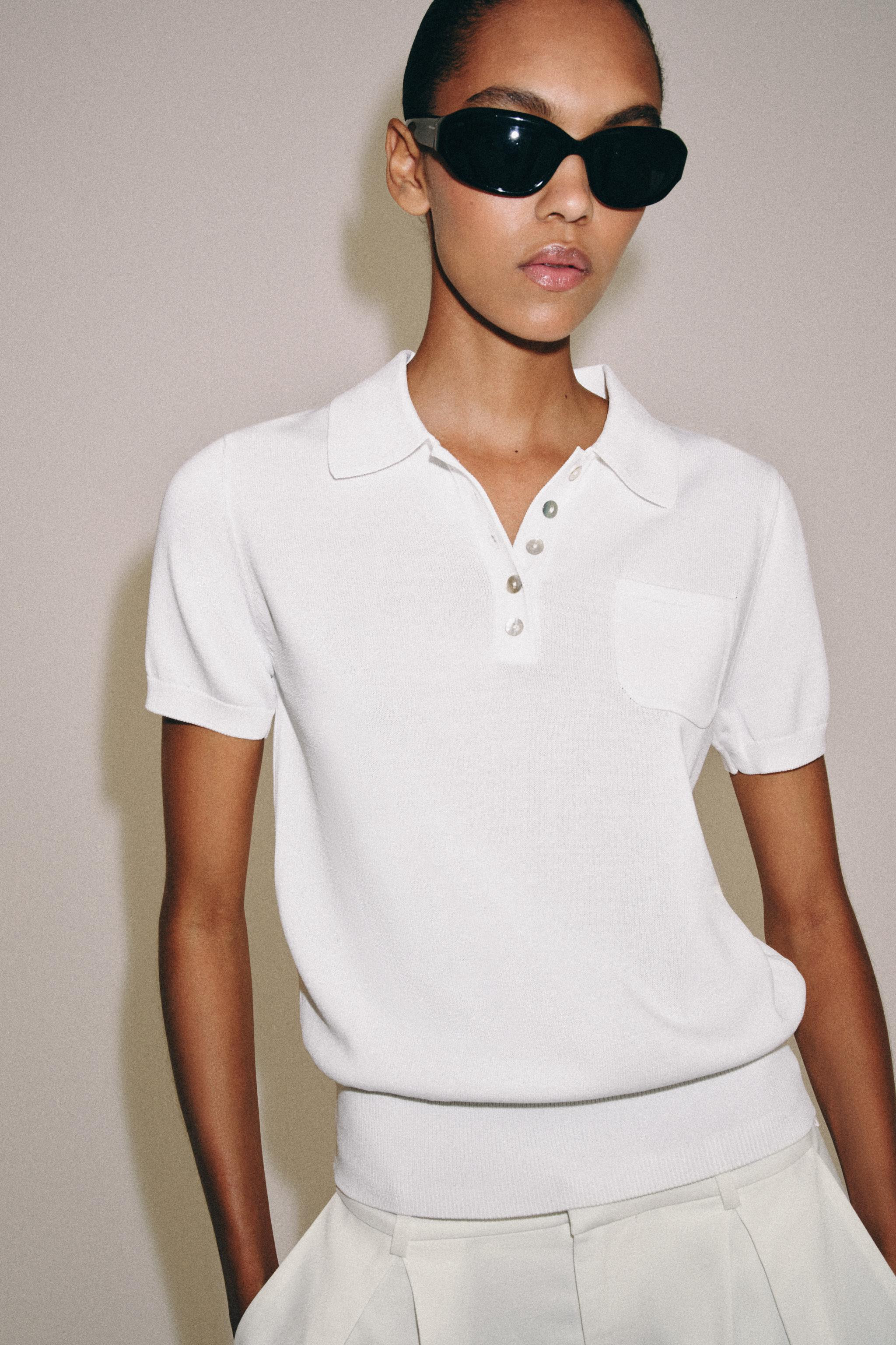 SHORT SLEEVE KNIT POLO SHIRT | Zara US