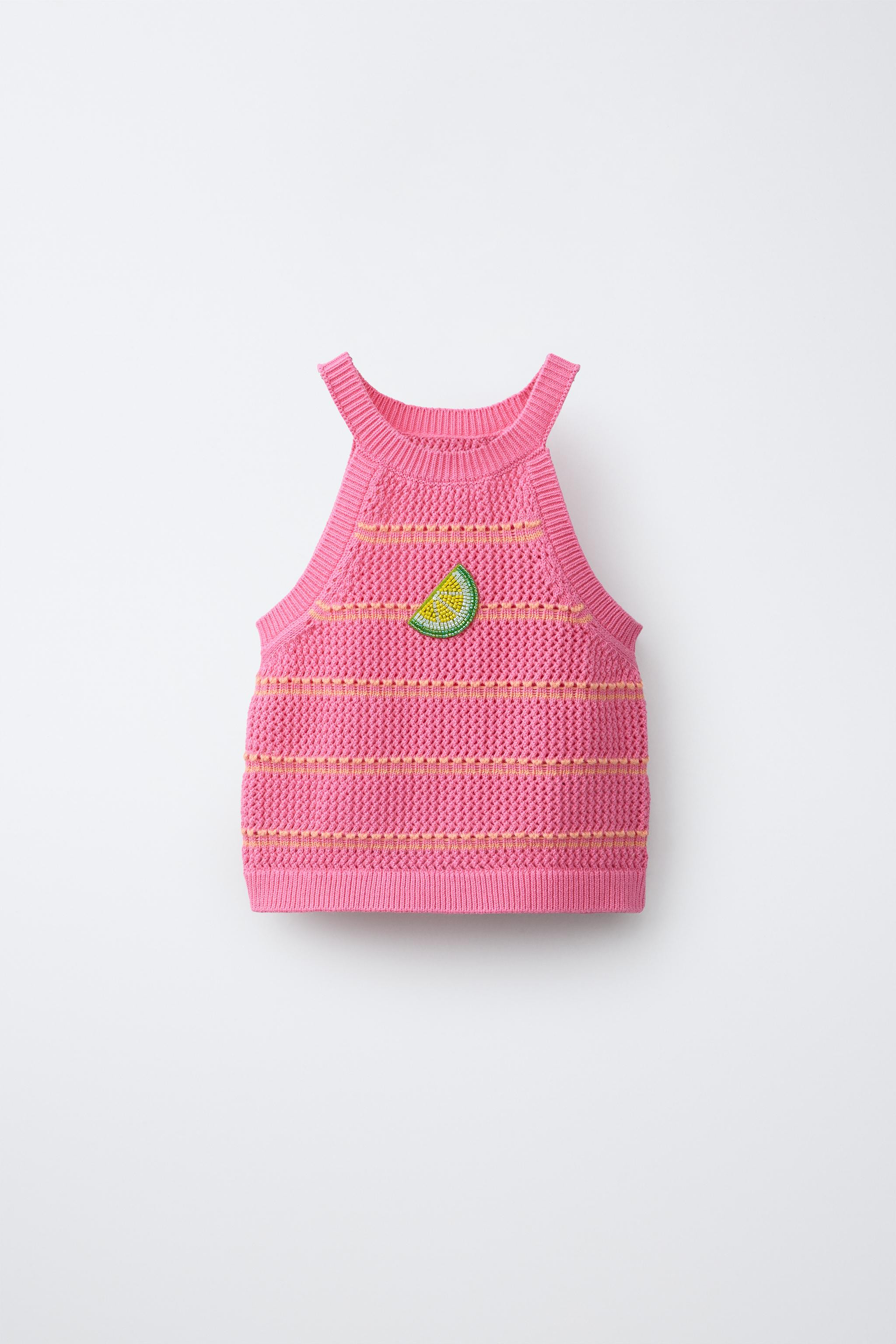 LEMON CROCHET KNIT TOP | Zara US