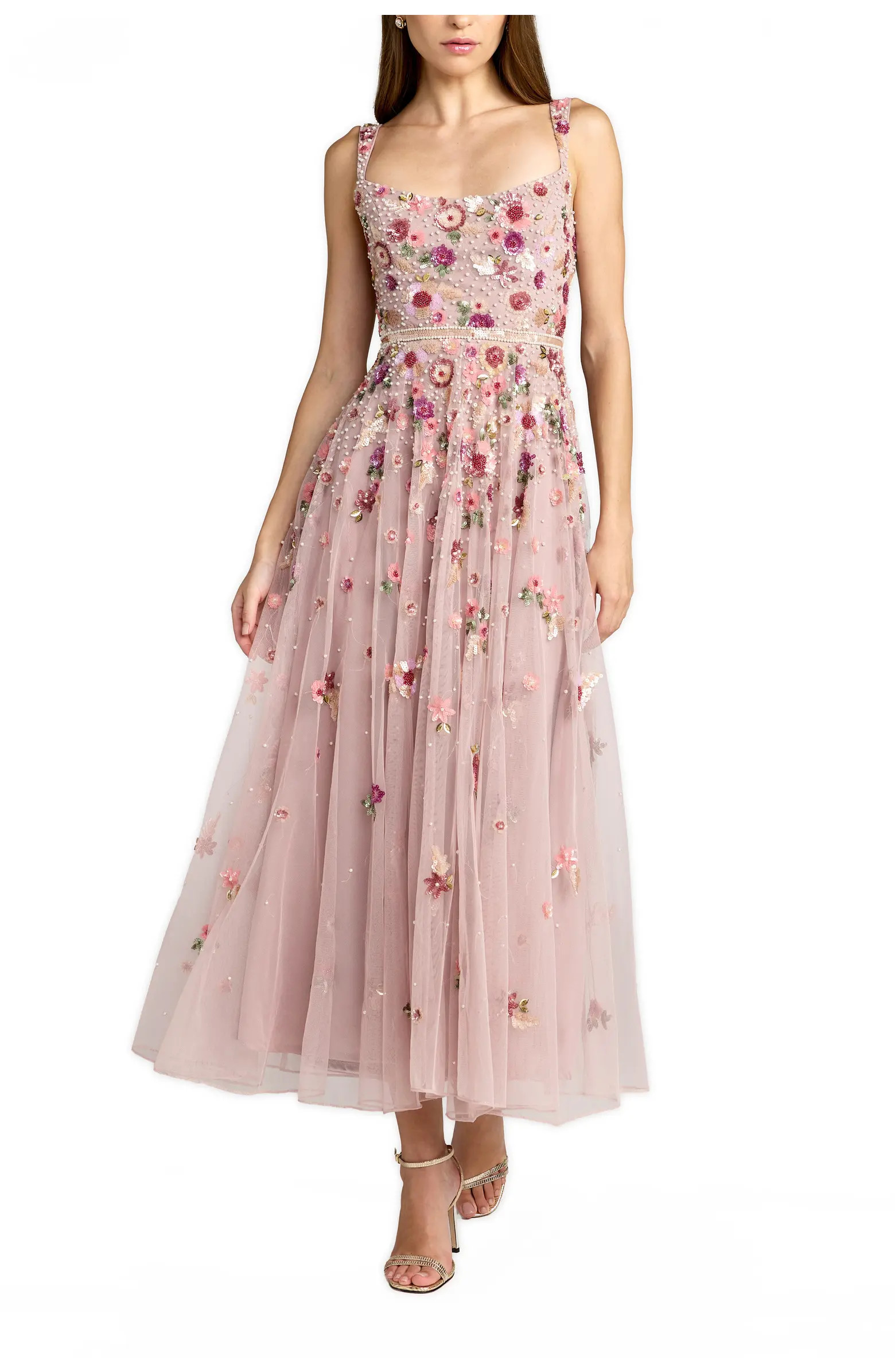 Mac Duggal Sleeveless Hand Beaded Scoop Neck Midi Dress | Nordstrom | Nordstrom