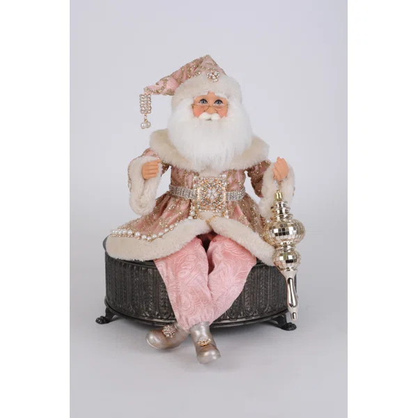 Sparkling Blush Posable Santa | Wayfair Professional