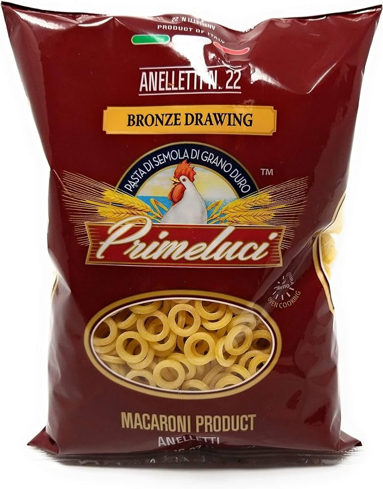 Primeluci Anelletti Durum Wheat Semolina Pasta - 1 lb (Pack of 4) | Amazon (US)