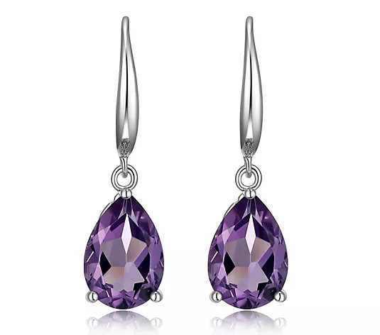 Affinity Gems 3.60 cttw Amethyst Dangle Earrings, Sterling - QVC.com | QVC