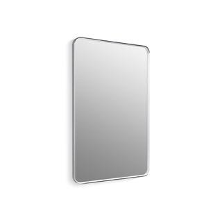 Essential 30 in. W x 45 in. H Rectangular Framed Wall Mount Bathroom Vanity Mirror in Polished Chrome | The Home Depot