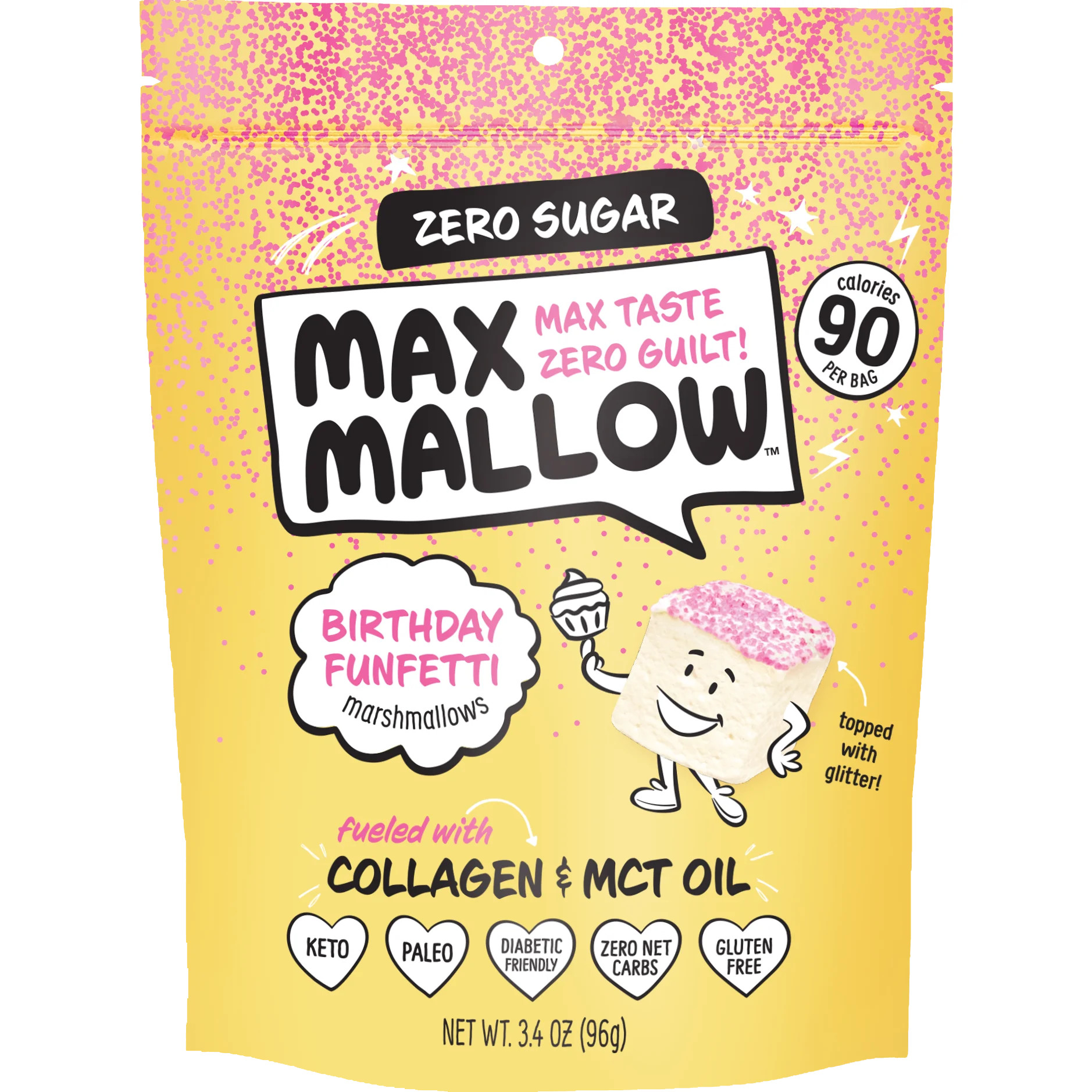 Know Brainer Foods - Max Sweets Snacks Low Carb Birthday w Fun Glitter Max Mallow marshmallows ar... | Walmart (US)