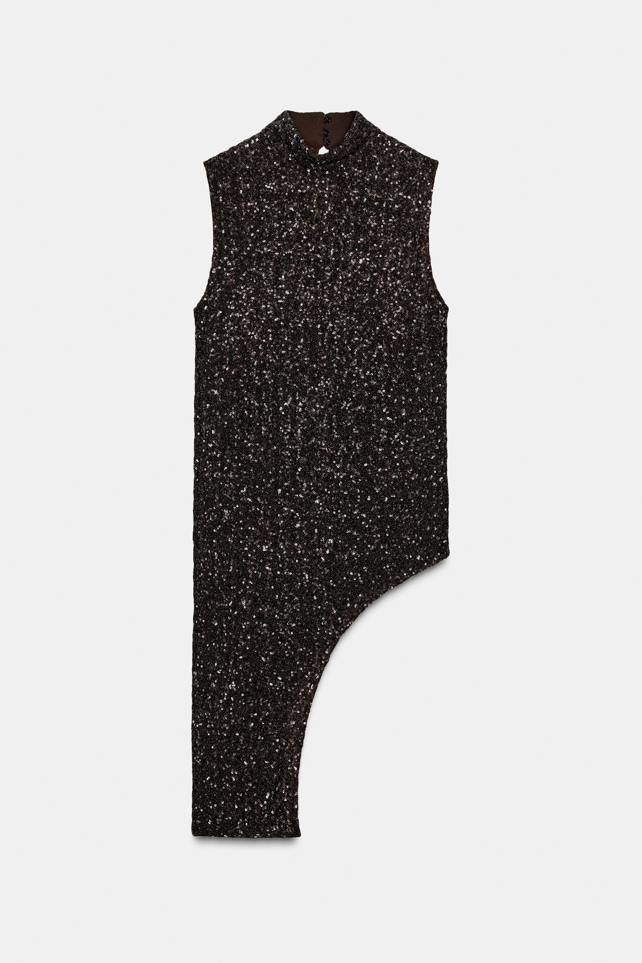 ASYMMETRISCHES PAILLETTEN-TOP ZW COLLECTION | Zara DE