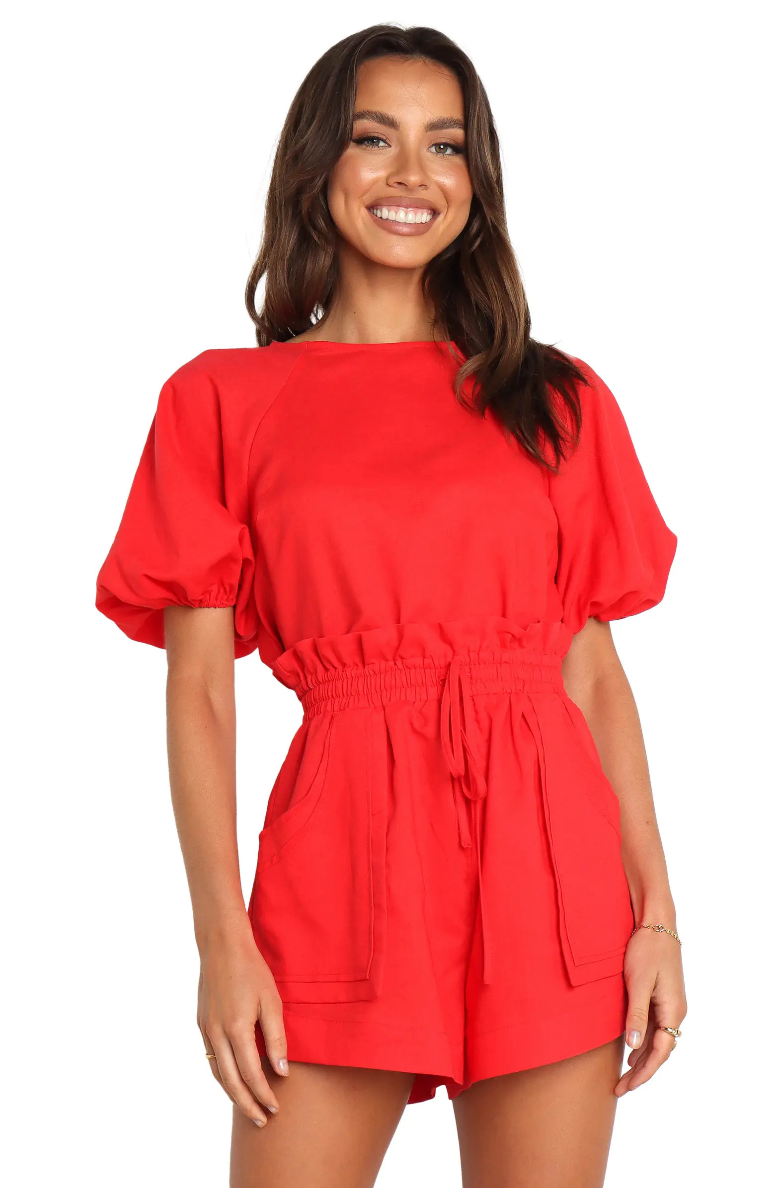 Chelsey Linen Blend Shirt & Shorts Set | Nordstrom