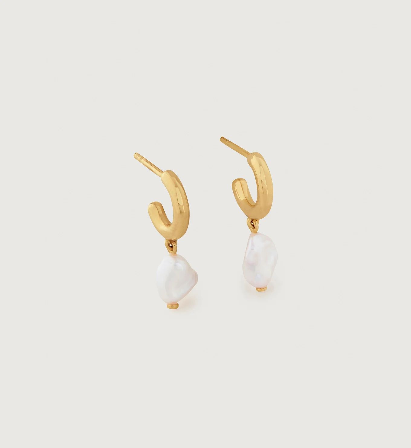 Nura Keshi Pearl Huggie Earrings | Monica Vinader (Global)