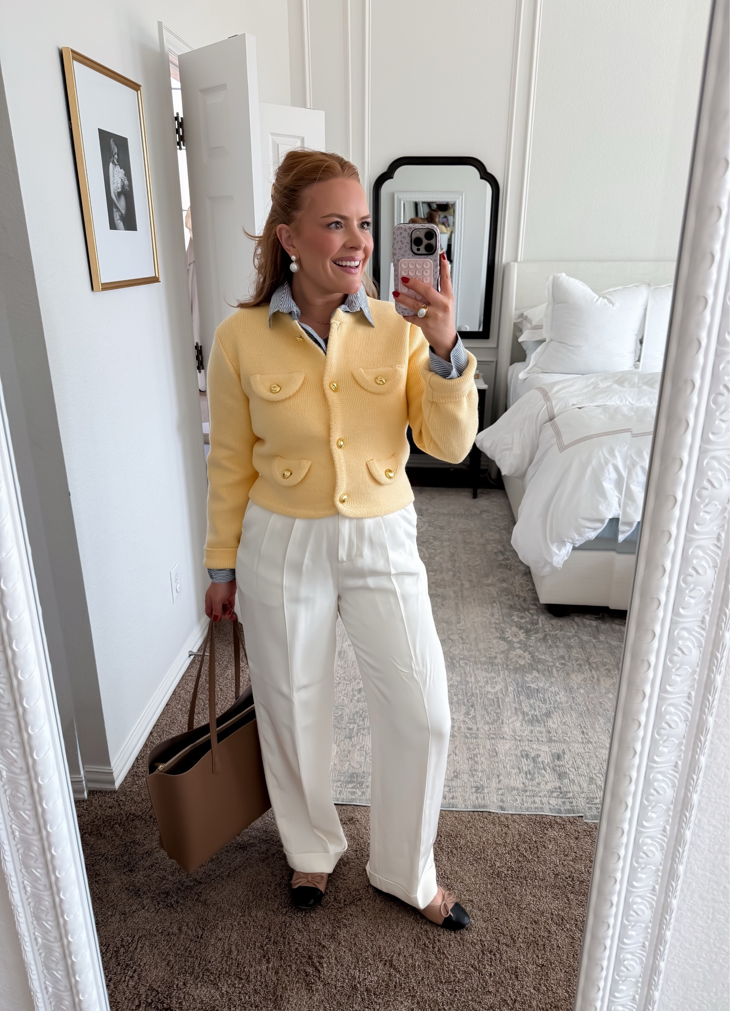 Bright, classic, and spring-ready 🌼
This yellow cardigan paired with white trousers is a fresh take on classic workwear. Perfect for spring and summer office outfits, this look feels polished but approachable for business casual workplaces. The layered button-down underneath adds structure while keeping the outfit comfortable for long workdays.

Shop this spring workwear outfit and office staples on LTK.

#springworkwear #officeoutfits #businesscasualfashion #workwearstyle #ltkfinds

#LTKWorkwear #LTKootd #LTKmomlife