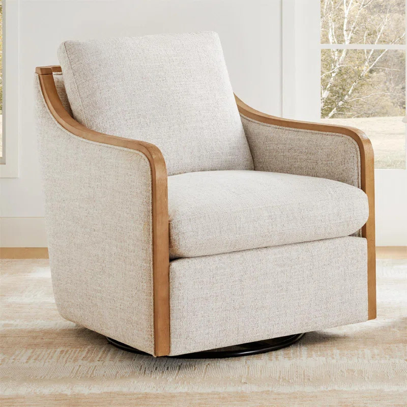 Parham Oversized Upholstered Swivel Barrel Chair | Wayfair North America