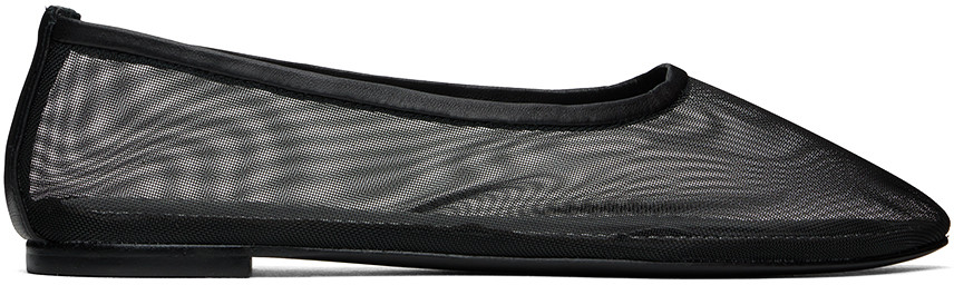 Staud Black Alba Ballerina Flats | SSENSE