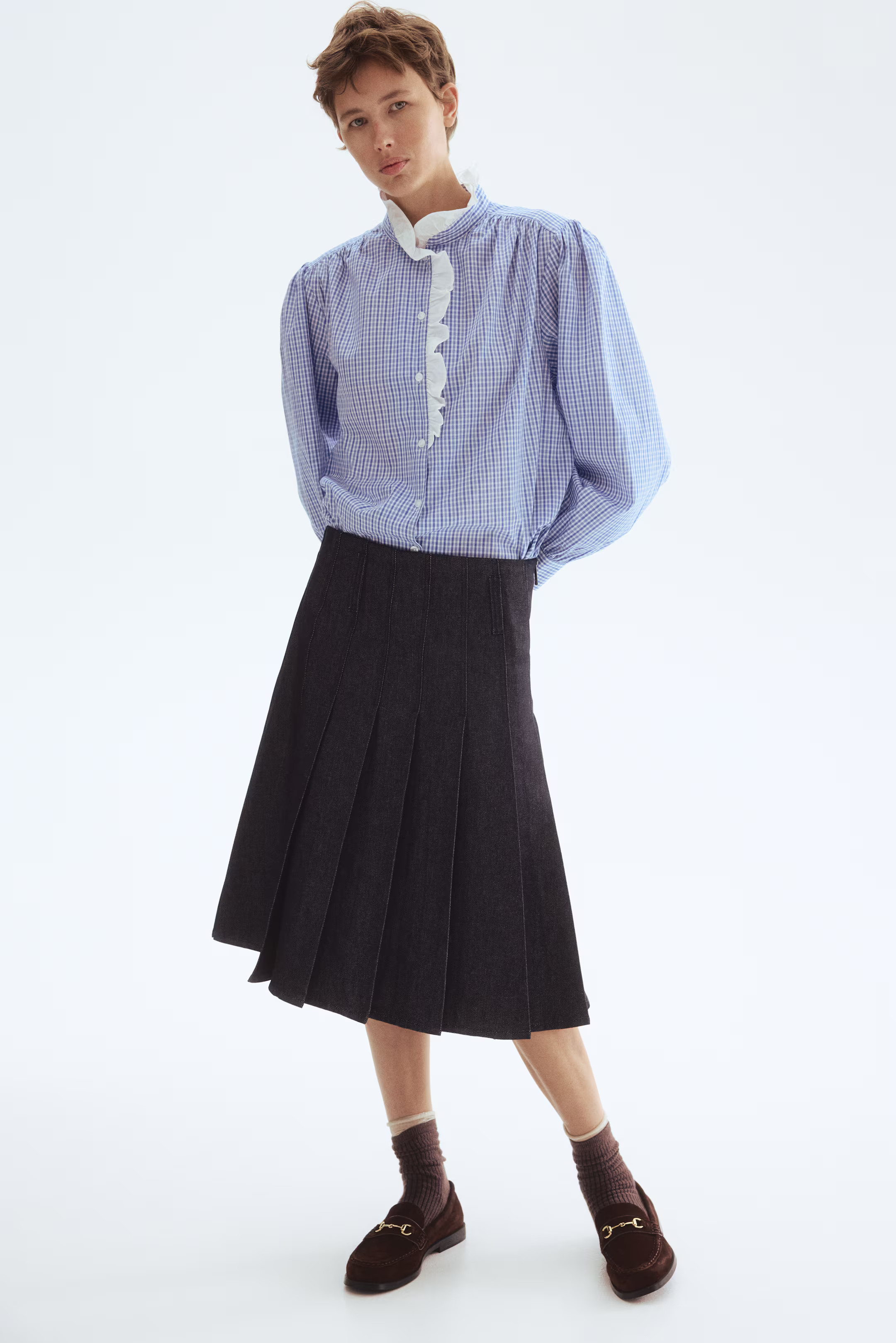 Popeline blouse met volant | H&M (DE, AT, CH, NL, FI)