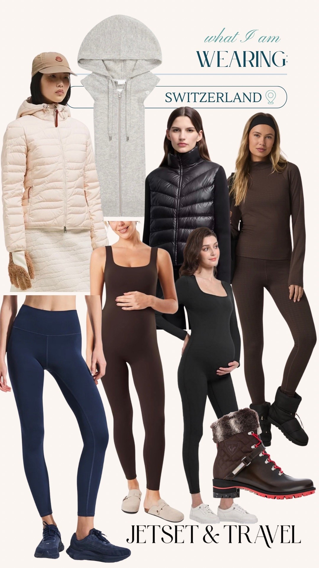 Have you been following along with our trip to Switzerland for Brandon’s 40th birthday?! We have been completely in awe of how beautiful it is here the whole trip. The majority of the group went skiing except me - doctor’s orders! While I didn’t have to pack ski gear this time, I did pack plenty of casual and warm athleisure for my activities during the day. I’m loving these bump friendly jumpsuits that will be able to grow with me!

#travel #switzerland #europeantravel #amazon #babybump #maternity #maternitylooks #amazonmaterniry #vuori #veronicabeard #moncler #snowboots #winterboots #alo #aloyoga

#LTKootd #LTKBump #LTKTravel