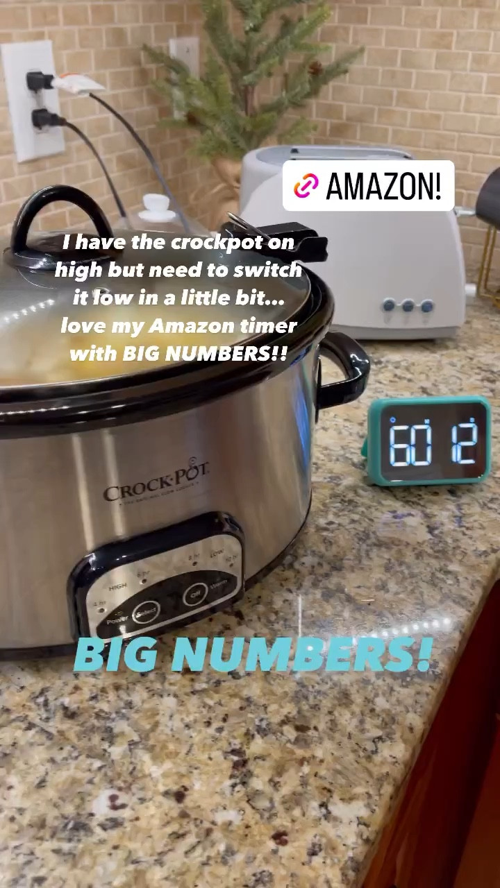 Kitchen timer with big numbers!  Yay!  Also could be used for kids, workout, grilling outside, so many uses!!  

Magnetic 
Countdown for homeschool - easy to see in classroom! 
Large display 
Kitchen accessories 
Grilling accessories 
School supplies
Homeschool supplies

#LTKhome