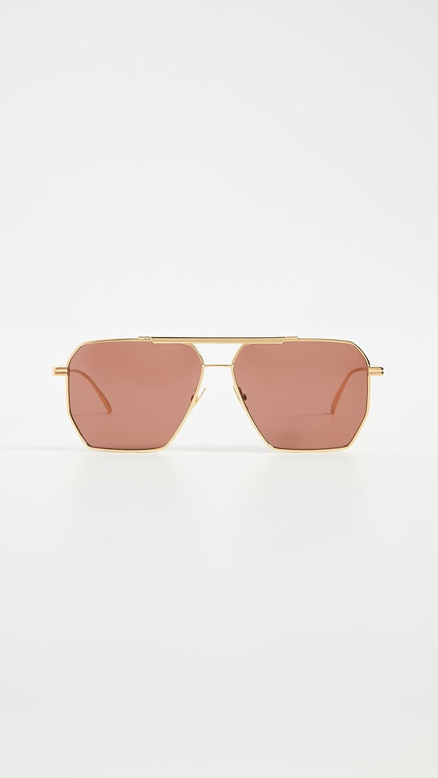 Bottega Veneta Geometric Navigator Sunglasses | SHOPBOP | Shopbop