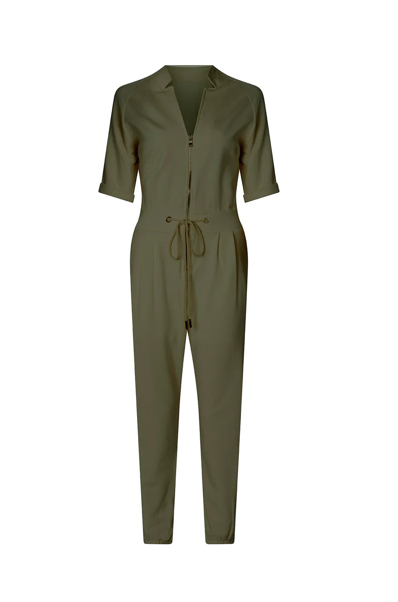 The Caroline Jumpsuit In Olivine | La Peony Clothing