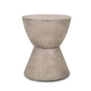 Noble House Montreal Light Grey Round Stone Outdoor Side Table 83468 - The Home Depot | The Home Depot