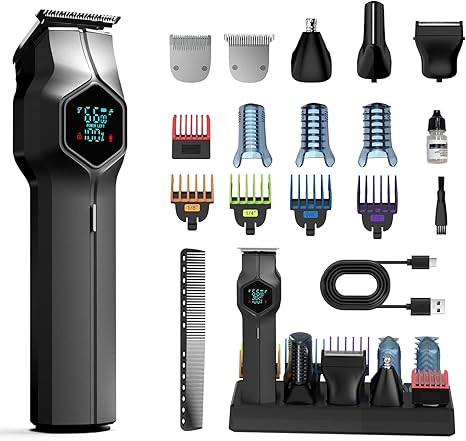 Beard Trimmer for Men, Magnetic Snap-on Replacement Heads & Charging Dock, IPX7 Waterproof Cordle... | Amazon (US)