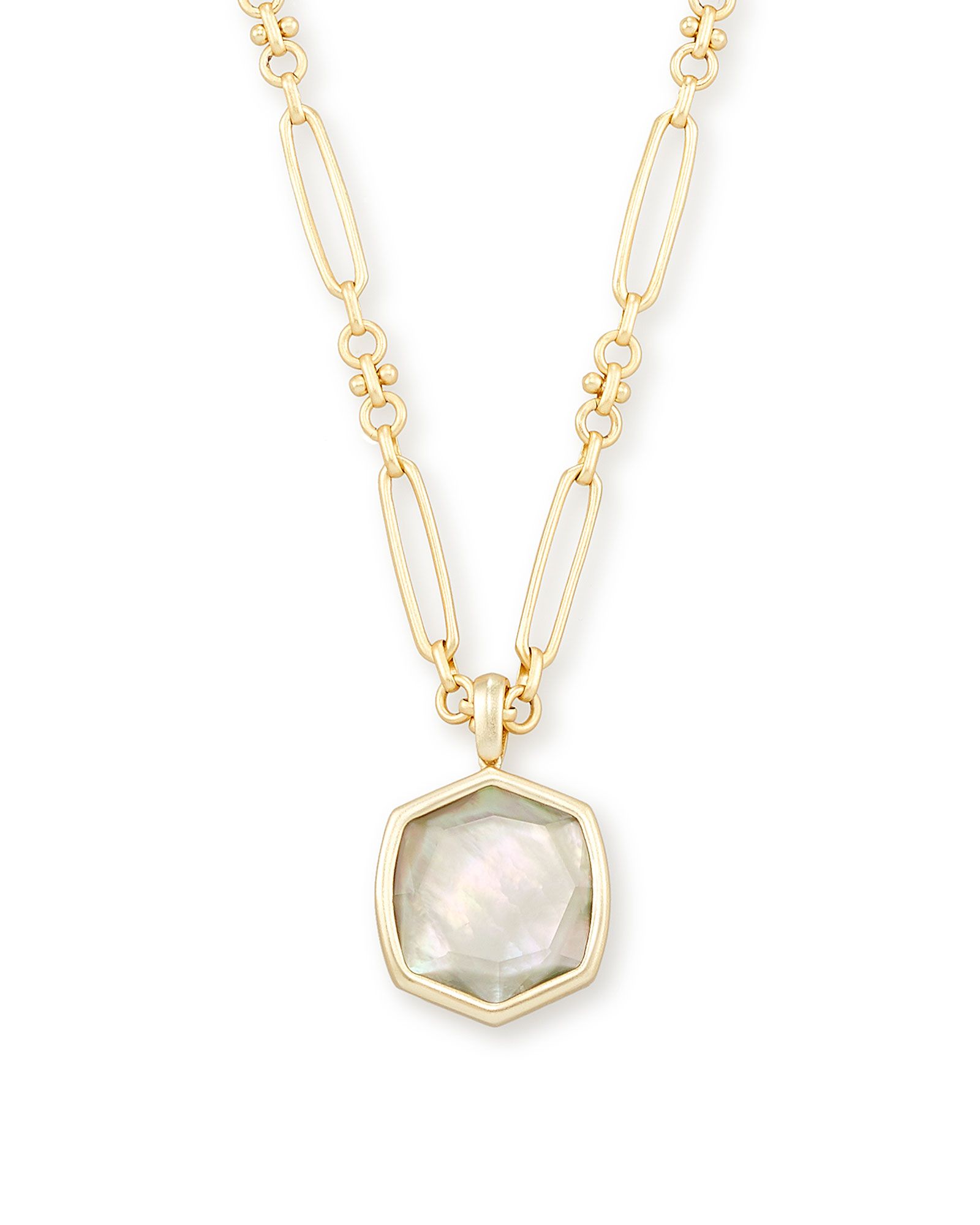 Davis Gold Pendant Necklace in Gray Illusion | Kendra Scott