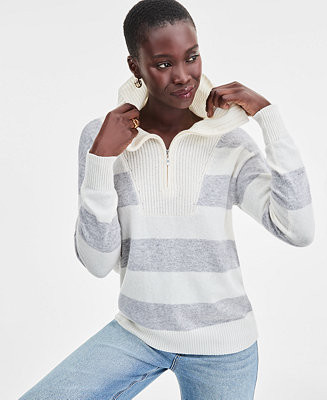 100% Cashmere Women's Quarter-Zip Sweater | Macy's