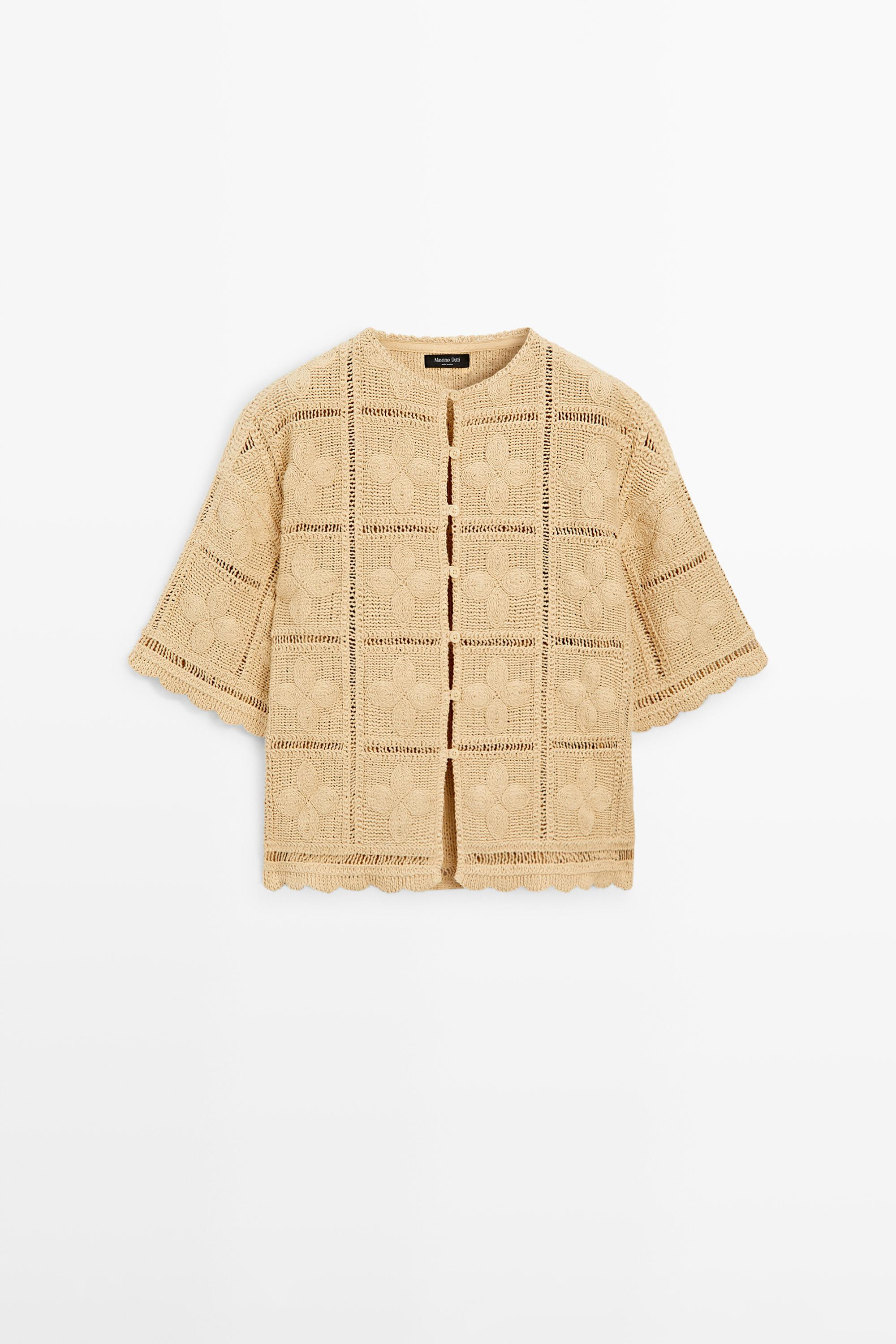 Cutwork crochet cardigan | Massimo Dutti UK