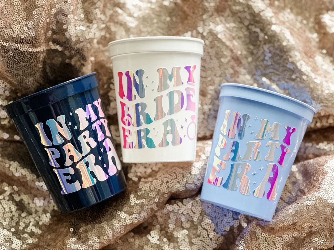 In My Bride Era Cup, in My Party Era, Retro Bachelorette Party & Favors, Taylor Era Bachelorette ... | Etsy (US)