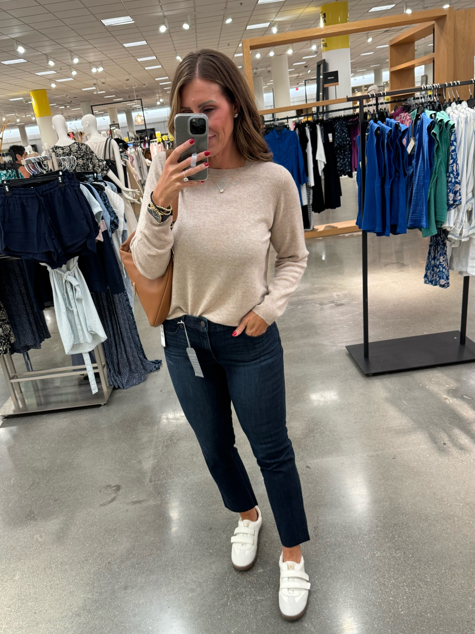 Brought this home 
Sz large cashmere sweater
Sz 8 denim You can size down 

#LTKxNSale #LTKSaleAlert #LTKOver40