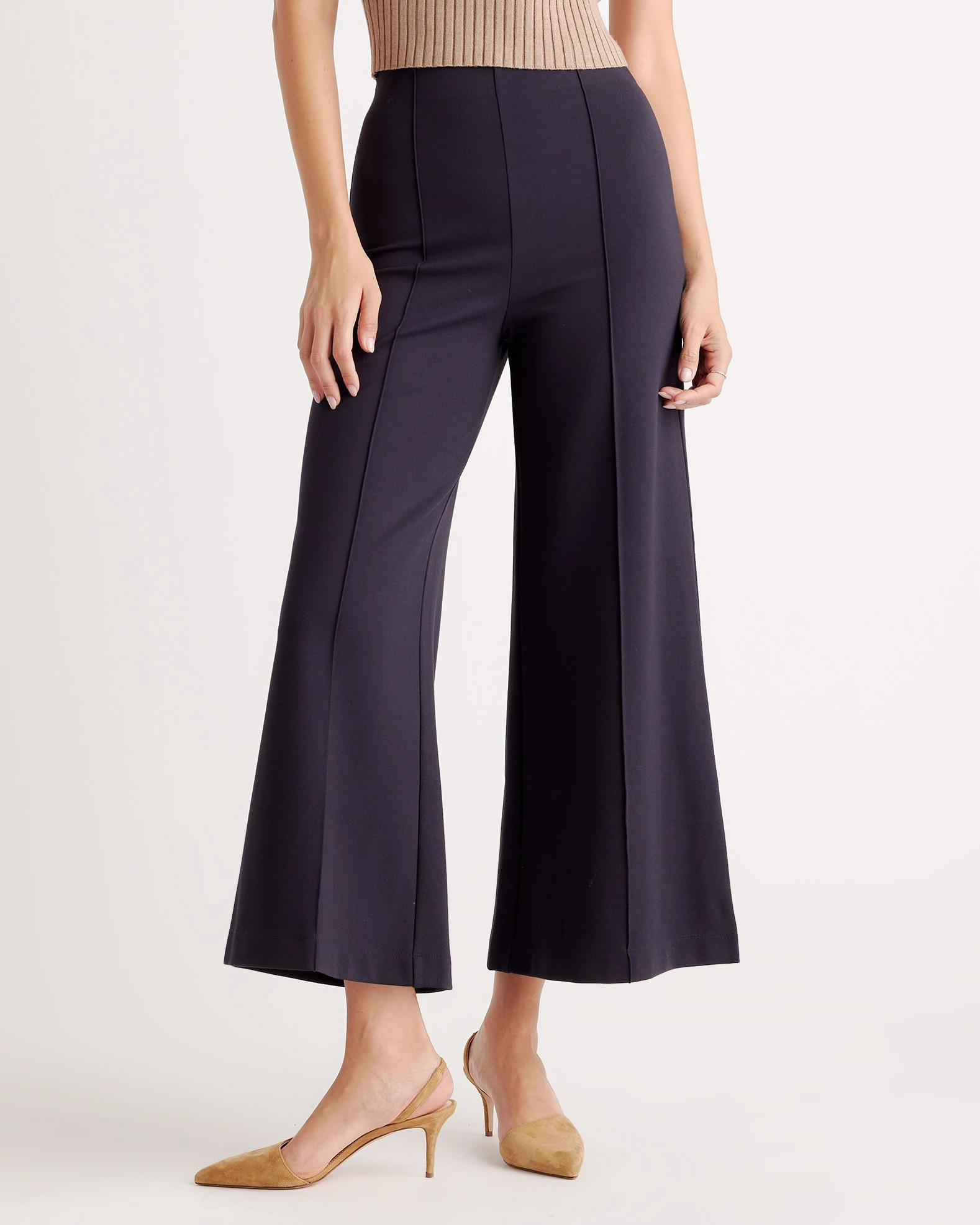Ultra-Stretch Ponte Super Wide Leg Ankle Pants | Quince