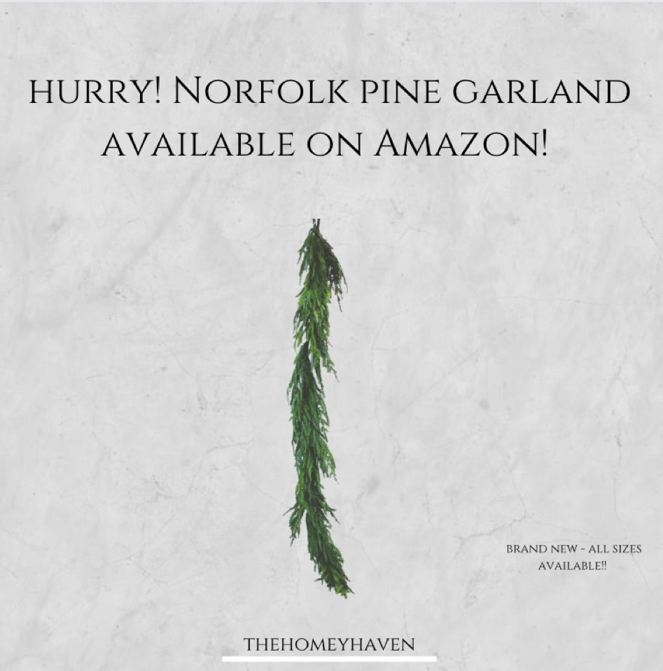 High sellout risk! The most realistic popular garland there is! Now back on Amazon! Grab it and see for yourself!!

Norfolk pine garland 
Realistic garland 
Christmas decor
Amazon find
Amazon home
Mantle decor
Amazon
Home decor
Living room decor
Console table decor
Home
Christmas
Holidays
Holiday decor
Thehomeyhaven 

#LTKfindsunder100 #LTKHoliday #LTKSeasonal