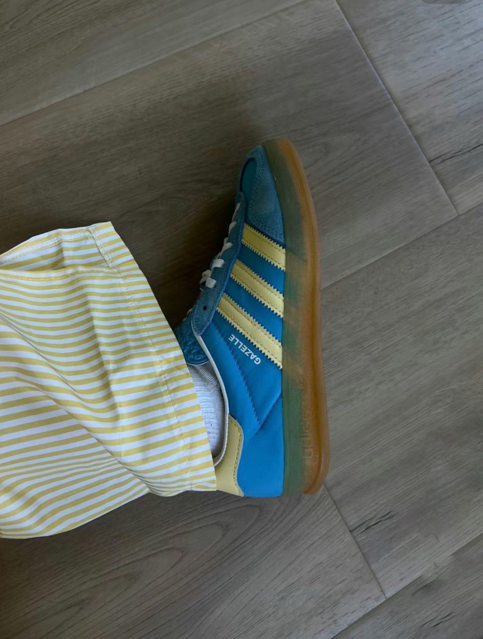Blue yellow adidas gazelle sneakers 

#LTKshoes #LTKstyletip #LTKeurope