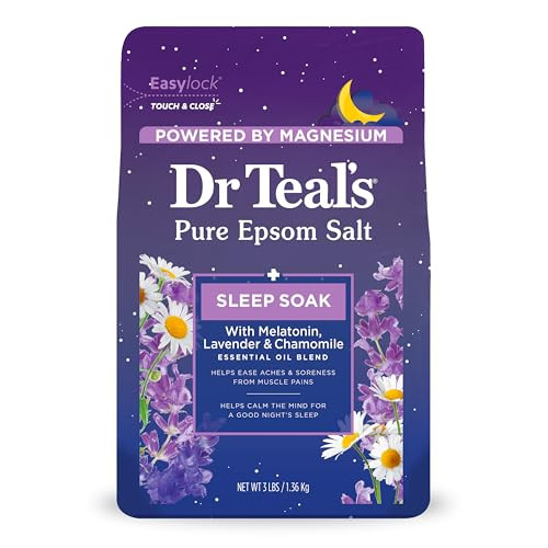 Dr Teal's Pure Epsom Salt Soak, Sleep Blend with Melatonin, Lavender & Chamomile Essential Oils, ... | Amazon (US)